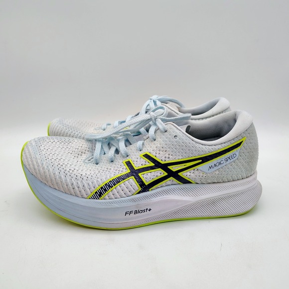 ASICS Magic Speed 2 Running Shoes Women's 6.5 Athletic Sneakers White Green - Picture 1 of 7